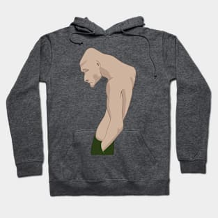 Depressed slouching young man Hoodie